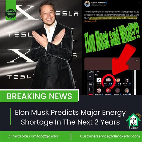 Elon Musk Predicts Energy Shortage: Why Solar Energy is the Future