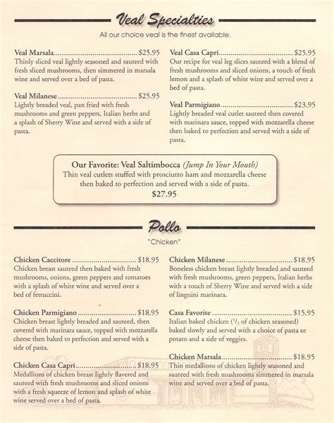 MENU/Stella's Casa Capri - Menu - KenoshaShopper.com