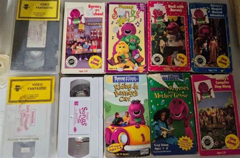 LOT OF 10 Barney VHS Songs, Sing along, School Mother Goose Car Park ...