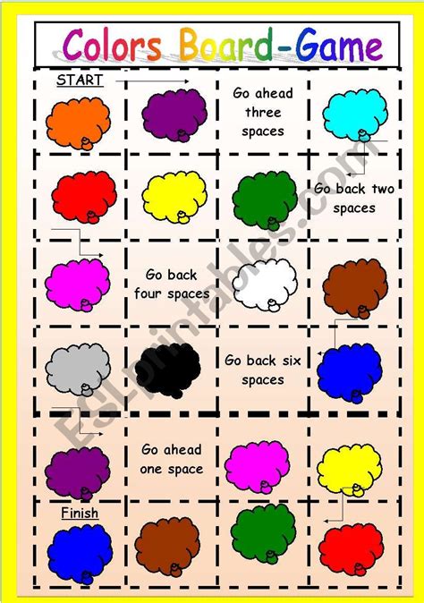 Colors board-game - ESL worksheet by mariojr912000