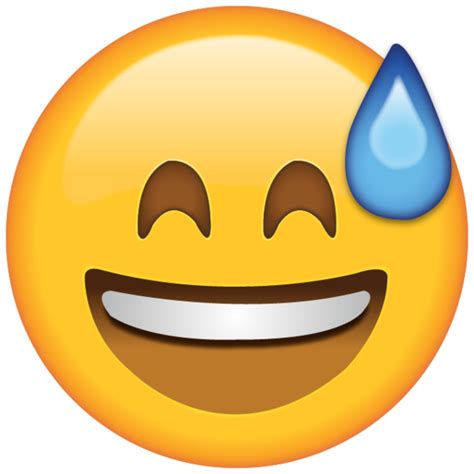 Smiling with Sweat Emoji | Emoji, Laughing emoji, Emoji stickers iphone