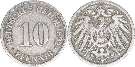 Deutsches Reich 10 Pfennig 1892 F | MA-Shops