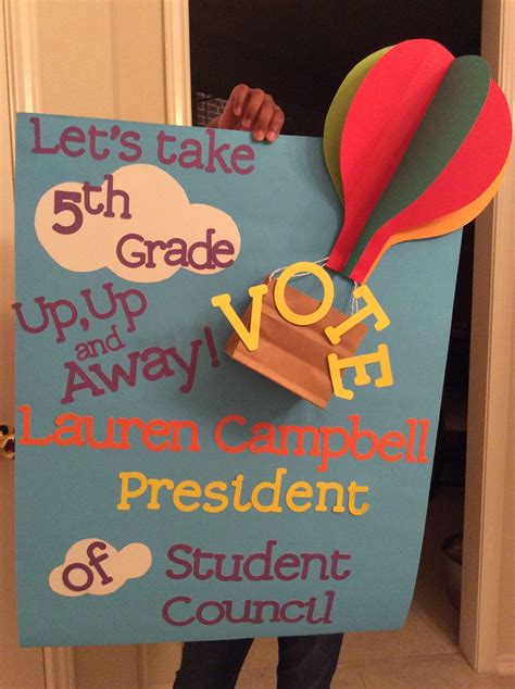 Poster for 5th Grade Student Council President Campaign. | Student ...