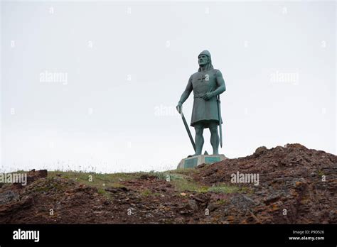 Erik the Red statue, Southern Greenland Stock Photo - Alamy