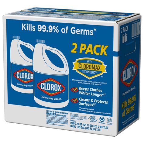 Clorox Disinfecting Bleach, Regular, 2 Pack - 121 Ounce Bottles - Walmart.com - Walmart.com