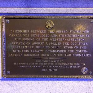 Read the Plaque - Webster-Ashburton Treaty