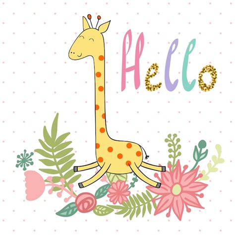 Premium Vector | Vector cute giraffe