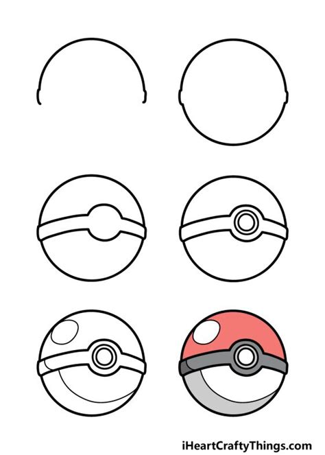 Pokeball Drawing - How To Draw A Pokeball Step By Step