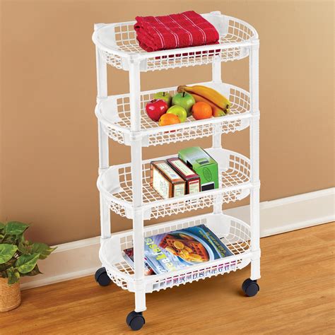 White 4-Tier Versatile Storage Organizer Cart | Collections Etc.