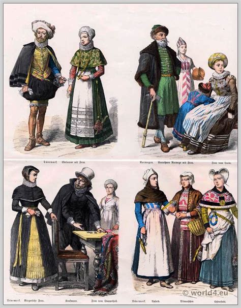 Norway and Denmark Costumes, 17th Century.