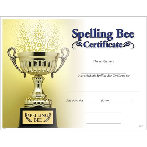 Spelling Bee Certificate - Jones School Supply