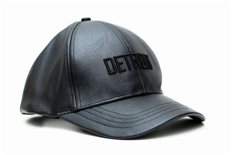 Detroit Black Leather Baseball Cap - Etsy