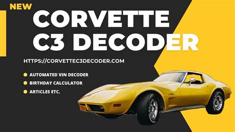 Automated Corvette C3 Decoder for VIN, trim tag & other codes