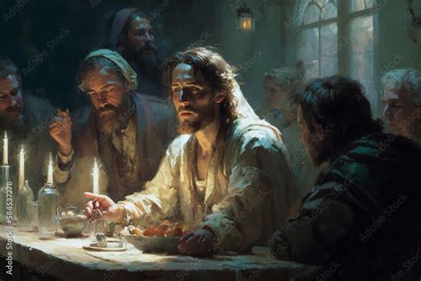 The Last Supper. The religious concept of the assembly of Jesus Christ ...