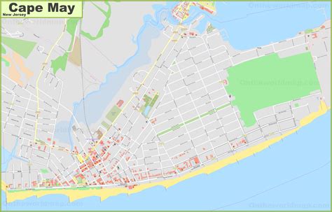 Large detailed map of Cape May (New Jersey) - Ontheworldmap.com