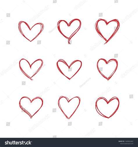 Heart Doodles Hand Drawn Collection Heart Stock Vector (Royalty Free ...