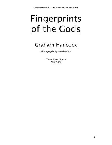 Fingerprints of the gods (1995 edition) | Open Library