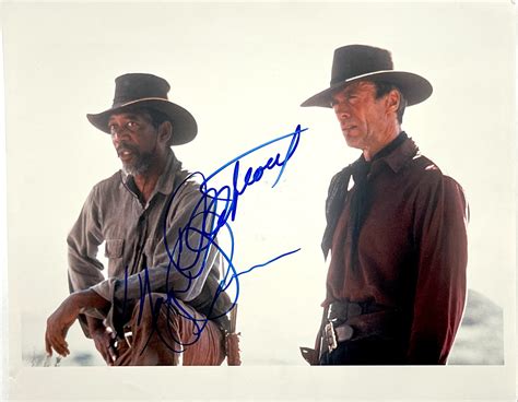 Lot Detail - The Unforgiven: Clint Eastwood & Morgan Freeman ULTRA RARE Dual Signed 8" x 10 ...