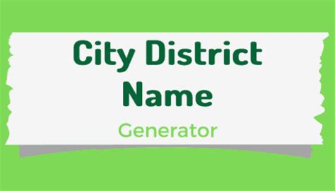 City District Name Generator