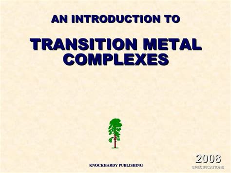 Transition metal complexes unit 1 | PPT