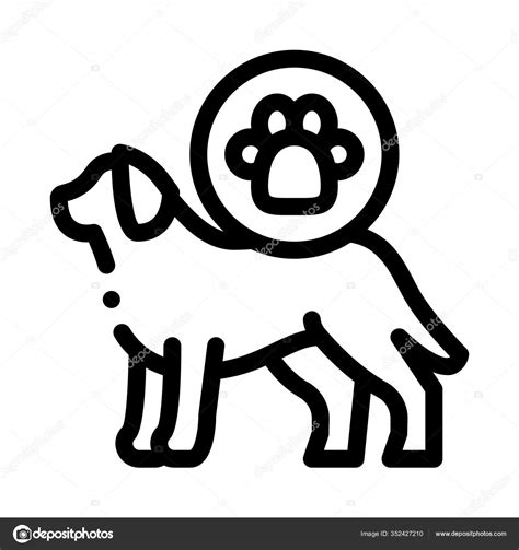 Dog Footprint Icon Vector Outline Illustration Stock Vector by ©pikepicture 352427210