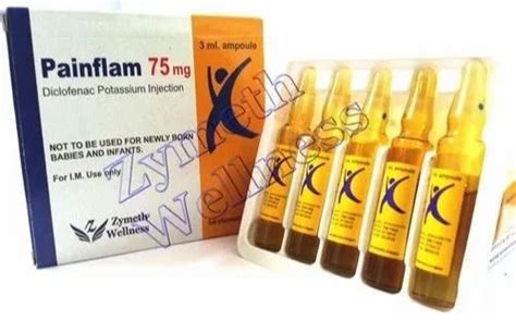 Painflam Liquid Diclofenac Potassium Injection, Prescription, 75 Mg at ...