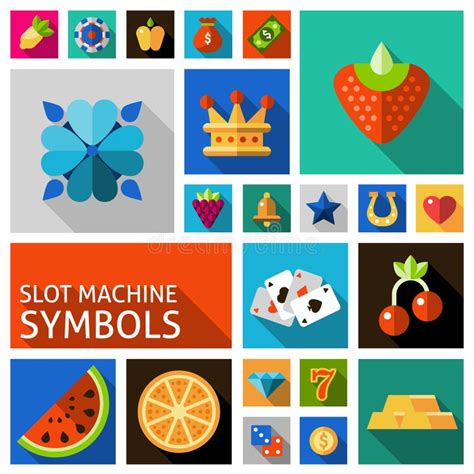 Slot machine symbols set stock vector. Illustration of lemon - 55153980