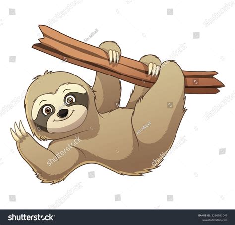 Little Sloth Cartoon Animal Illustration Stock Vector (Royalty Free ...