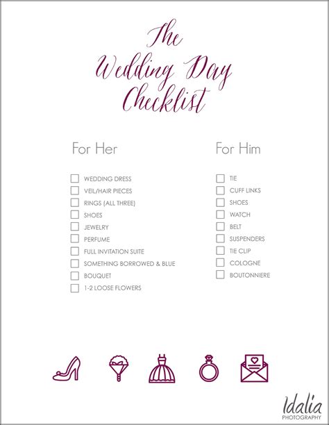 The Wedding Day Checklist | Tips for Brides