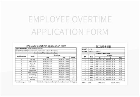 Free Employee Overtime Application Form Templates For Google Sheets And Microsoft Excel - Slidesdocs