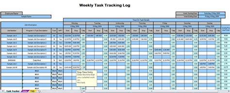 Weekly Time Tracking Spreadsheet | Weekly Time Tracking