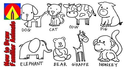 Simple Cartoon Drawings Of Animals - bmp-fun