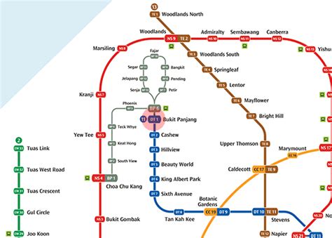 DT1 Bukit Panjang station map - Singapore MRT