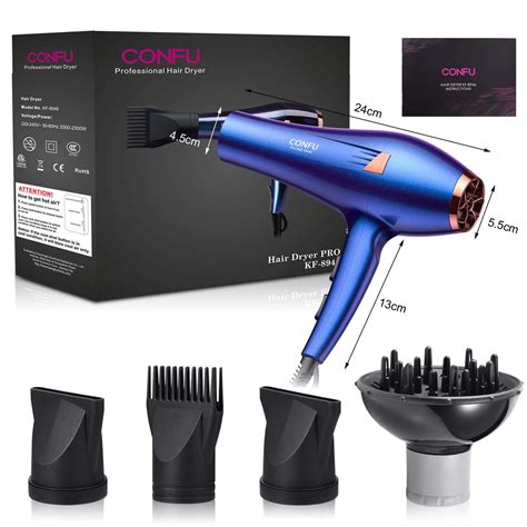 2300W Hair Dryer Professional Salon Hairdryers Ionic with Diffuser Comb, CONFU P - Walmart.com ...