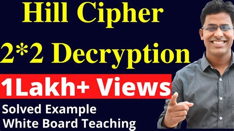 Hill Cipher Decryption 2by2 Matrix - YouTube