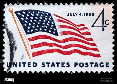 US National flag, postage stamp, USA, 1959 Stock Photo - Alamy