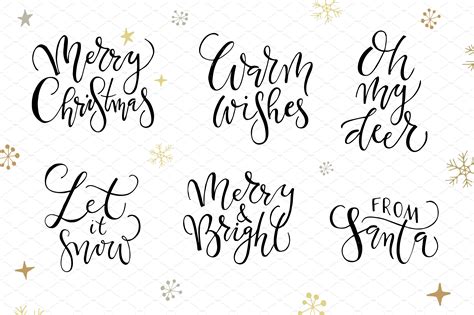 Merry Christmas Calligraphy Set | Illustrator Templates ~ Creative Market