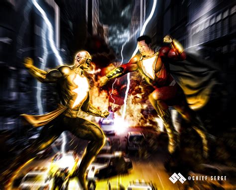 [Artwork] Black Adam vs Shazam, by me : r/DCcomics