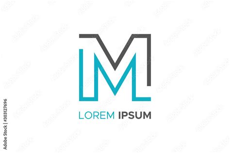 Simple Flat Line Letter M Logo Concept Design Template Element. Vector ...