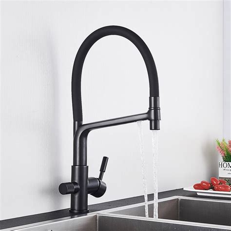 Kitchen Water Filter Faucet Kitchen Faucets Dual Spout Filter Faucet Mixer 360 Degree Rotation ...