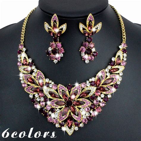 fashion brand red wedding bridal unique jewelry sets party vintage ...