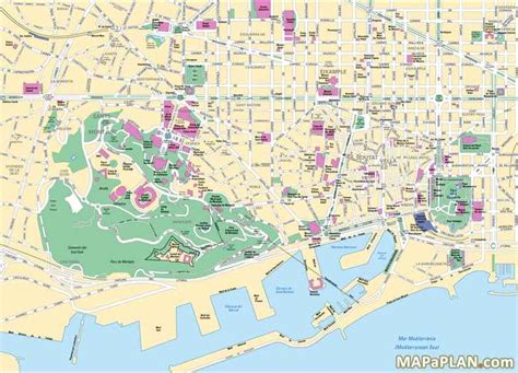 Barcelona maps - Top tourist attractions - Free, printable city street ...