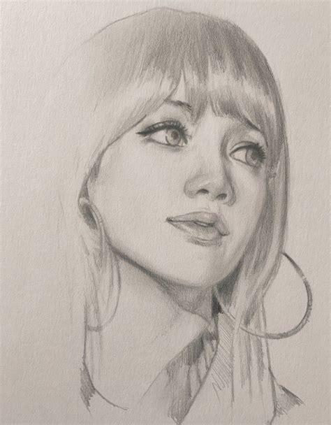 Resultado de imagen para dibujos a lapiz de lisa de blackpink Portrait Sketches, Pencil Portrait ...