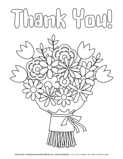 Thank You Flowers | Coloring Pages | Free printables | Planerium