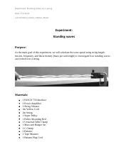 Analysis of Standing Waves on a Spring Experiment | Course Hero