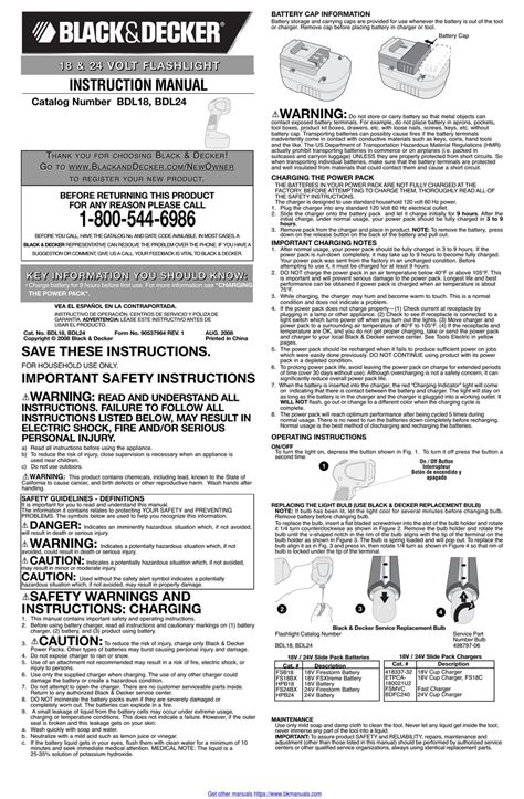 BLACK & DECKER BDL18 INSTRUCTION MANUAL Pdf Download | ManualsLib