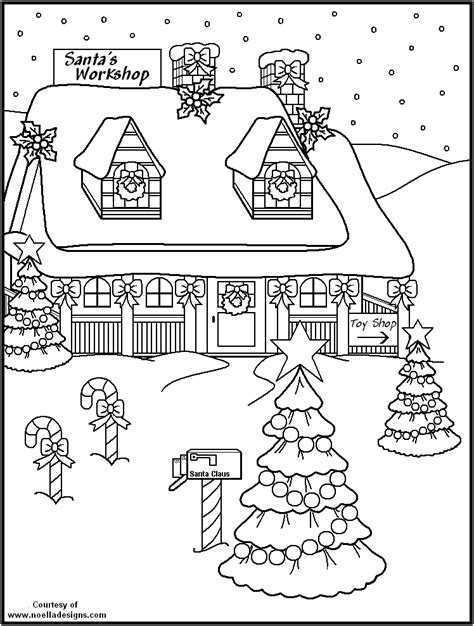 Santa's Workshop Coloring p13 | Christmas images to color, Coloring ...