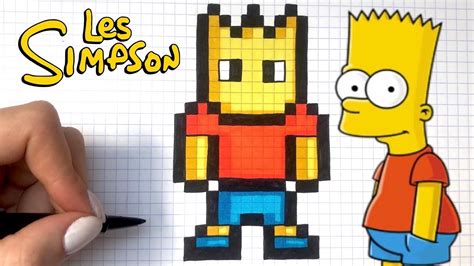 COMO DIBUJAR BART SIMPSON PIXEL ART - YouTube