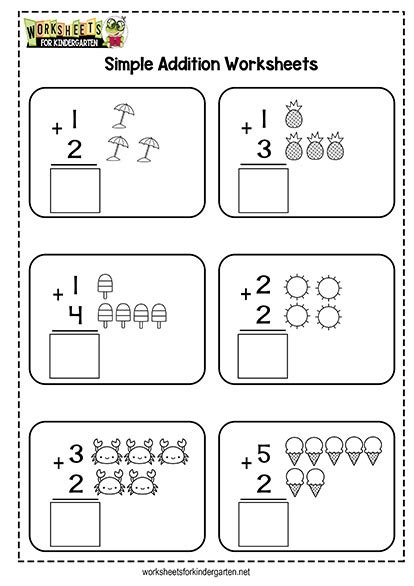 Simple Addition Worksheets