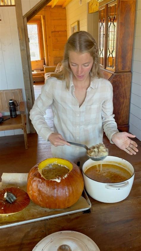 Hannah @Ballerina Farm on Instagram: "Dinner in a Pumpkin 🎃 RECIPE: 1 ...